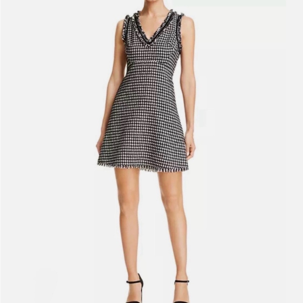 Kate Spade Dress Women’s Sz 4 Tweed Houndstooth A-line Mini‎ Sleeveless NEW
